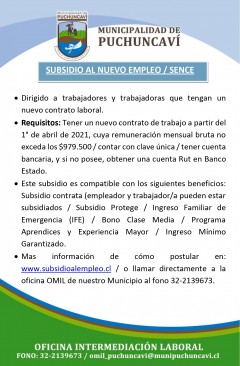 SUBSIDIO AL EMPLEO SENCE