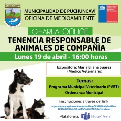 CHARLA ONLINE SOBRE TENENCIA RESPONSABLE DE ANIMALES DE COMPAÑÍA
