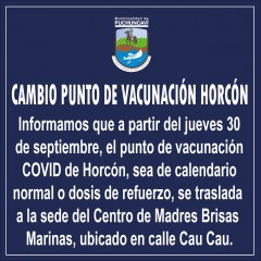 CAMBIO PUNTO DE VACUNACIÓN COVID HORCÓN