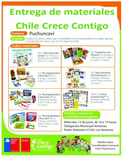 ESTE MIÉRCOLES 15 DE JUNIO SE DESARROLLARÁ NUEVA ENTREGA DE MATERIAL DEL CHILE CRECE CONTIGO