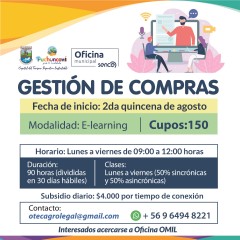 CURSO DE GESTIÓN DE COMPRA INICIARÁ LA SEGUNDA QUINCENA DE AGOSTO