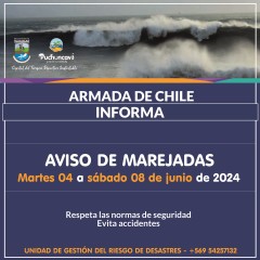 ARMADA DE CHILE INFORMA DE NUEVAS MAREJADAS