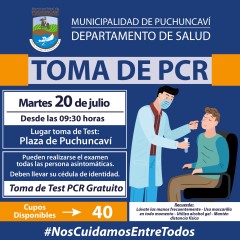 TOMA MUESTRAS PCR EN PUCHUNCAVÍ - 20 JULIO 
