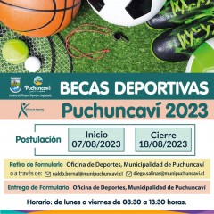 YA PUEDES POSTULAR A LAS BECAS DEPORTIVAS PUCHUNCAVÍ 2023