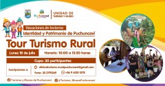 TOUR TURISMO RURAL LUNES 18 DE JULIO, VACACIONES DE INVIERNO “IDENTIDAD Y PATRIMONIO DE PUCHUNCAVÍ”  