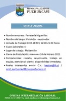 OFERTA LABORAL:  VENDEDOR - REPONEDOR