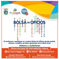 TENEMOS UNA GRAN NOTICIA PARA TI, CREAMOS LA BOLSA DE OFICIOS DE LA COMUNA DE PUCHUNCAVÍ
