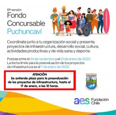 SE EXTIENDE PLAZO PARA ENTREGAR A EVALUACIÓN LOS PROYECTOS DE INFRAESTRUCTURA DE FONDOS CONCURSABLES PUCHUNCAVÍ 2022