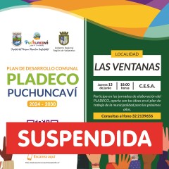 SE SUSPENDE JORNADA PARTICIPATIVA DE PLADECO EN LAS VENTANAS