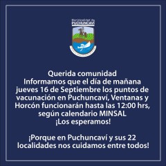 ATENCIÓN VECINOS VACUNACIÓN COVID 19