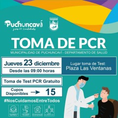 TOMA DE EXÁMENES PCR EN PUCHUNCAVÍ Y LAS VENTANAS
