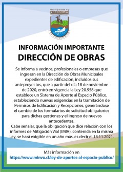 INFORMACIÓN IMPORTANTE SOBRE NUEVA LEY 20.958