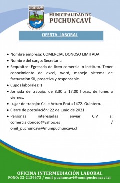 OFERTAS LABORALES: SECRETARIA - TÉCNICO TALLER