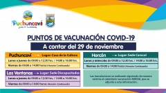 CALENDARIOS VACUNACIÓN COVID 19 SEMANA DEL 29 DE NOVIEMBRE