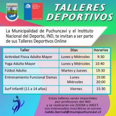 CAMBIO HORARIO TALLER DEPORTIVO ENTRENAMIENTO FUNCIONAL DAMAS