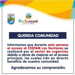 INFORMACIÓN IMPORTANTE CESFAM VENTANAS