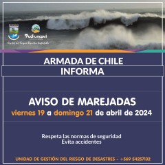 AVISO DE MAREJADAS 19 A 21 DE ABRIL