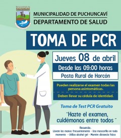 ESTE JUEVES 8 DE ABRIL CONTINUARÁN LAS TOMAS DE MUESTRAS PCR EN LAS VENTANAS Y HORCÓN