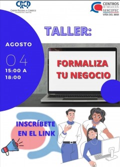 TE INVITAMOS A PARTICIPAR DE LOS TALLERES DEL CENTRO DE NEGOCIOS SERCOTEC 