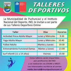 YA COMENZARON LOS TALLERES DEPORTIVOS ONLINE GESTIONADOS CON EL IND