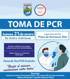 PCR Móvil realizará exámenes PCR en plaza de Las Ventanas