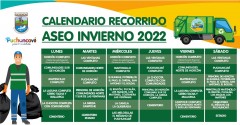 A PARTIR DEL DÍA LUNES SE APLICARÁ NUEVO CALENDARIO PARA EL RETIRO DE ASEO DOMICILIARIO