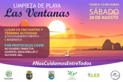 SÁBADO 28 DE AGOSTO LIMPIEZA DE PLAYA LAS VENTANAS