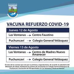 NUEVOS PUNTOS DE VACUNACIÓN PARA DOSIS DE REFUERZO