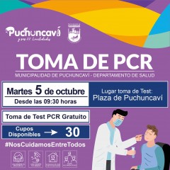 TOMA DE MUESTRAS PCR EN PUCHUNCAVÍ Y LAS VENTANAS