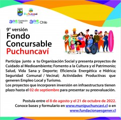 COMIENZA EL PROCESO DE TALLERES Y POSTULACIÓN A LOS FONDOS CONCURSABLES PUCHUNCAVÍ 2022