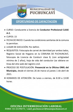 OPORTUNIDAD DE CAPACITACIÓN