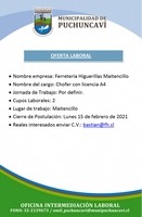 OFERTAS LABORALES:  GUARDIA DE SEGURIDAD - CHOFER CON LICENCIA A4 - RECEPCIONISTA/TELEFONISTA