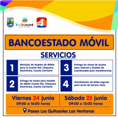 MÓVIL BANCO ESTADO VISITARÁ LOCALIDAD DE LAS VENTANAS