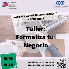 CENTRO DE NEGOCIOS SERCOTEC DE VIÑA DEL MAR INVITA A PARTICIPAR DE TALLERES ONLINE