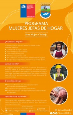 ABREN NUEVA CONVOCATORIA PARA PARTICIPAR DE PROGRAMA MUJERES JEFAS DE HOGAR EN LA COMUNA