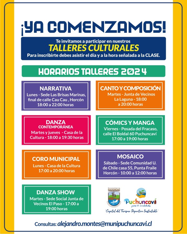 PARTICIPA EN LOS TALLERES CULTURALES 2024