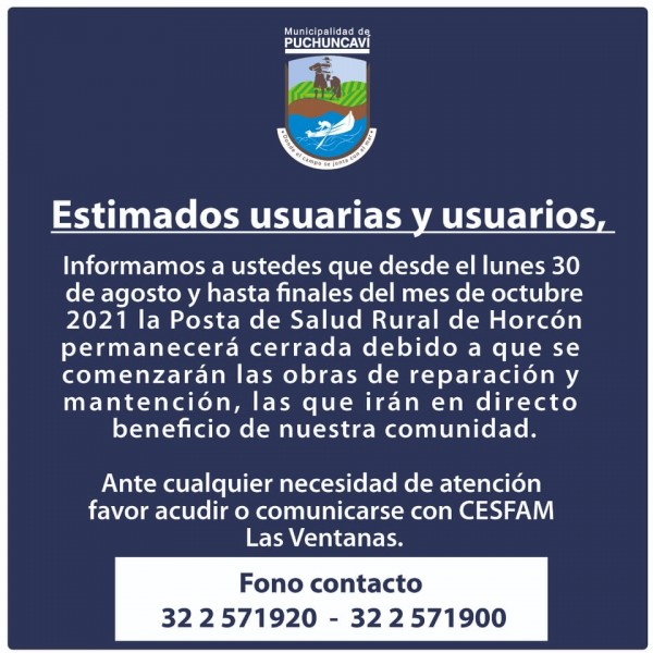 TRABAJOS EN POSTA RURAL HORCÓN