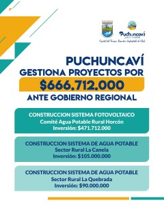 PUCHUNCAVÍ IMPULSA MILLONARIA CARTERA DE PROYECTOS DE AGUA POTABLE Y EFICIENCIA ENERGÉTICA